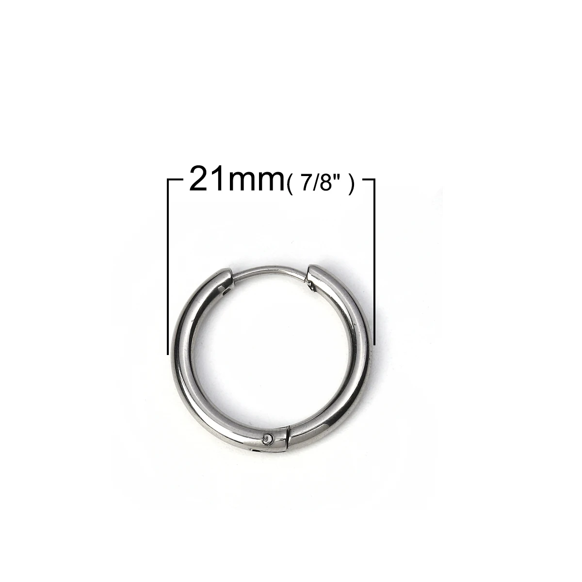 2 PCs 304 Stainless Steel Hoop Earrings Circle Ring Silver Color Earrings Fashion Jewelry 21mm x 20mm, Wire Size: 18 gauge