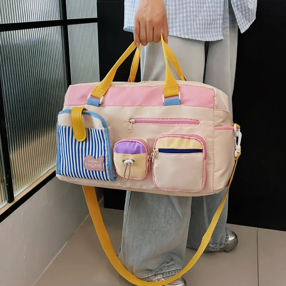 Oxford Travel Duffel Bag Foldable Short Distance Nylon Duffle Bag Sturdy Multi-functional Large Capacity Handbag Sports