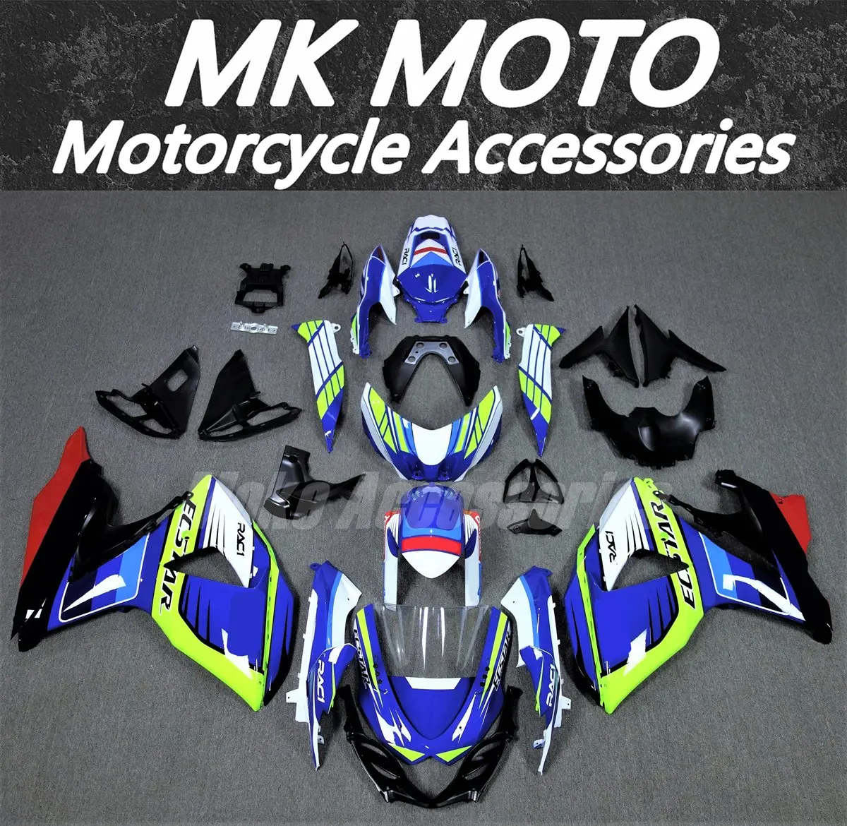 

Moke moto Fairings Kit Fit For Gsxr1000 2009 2010 2011 2012 2013 2014 2015 2016 Bodywork Set Abs Blue White Neon