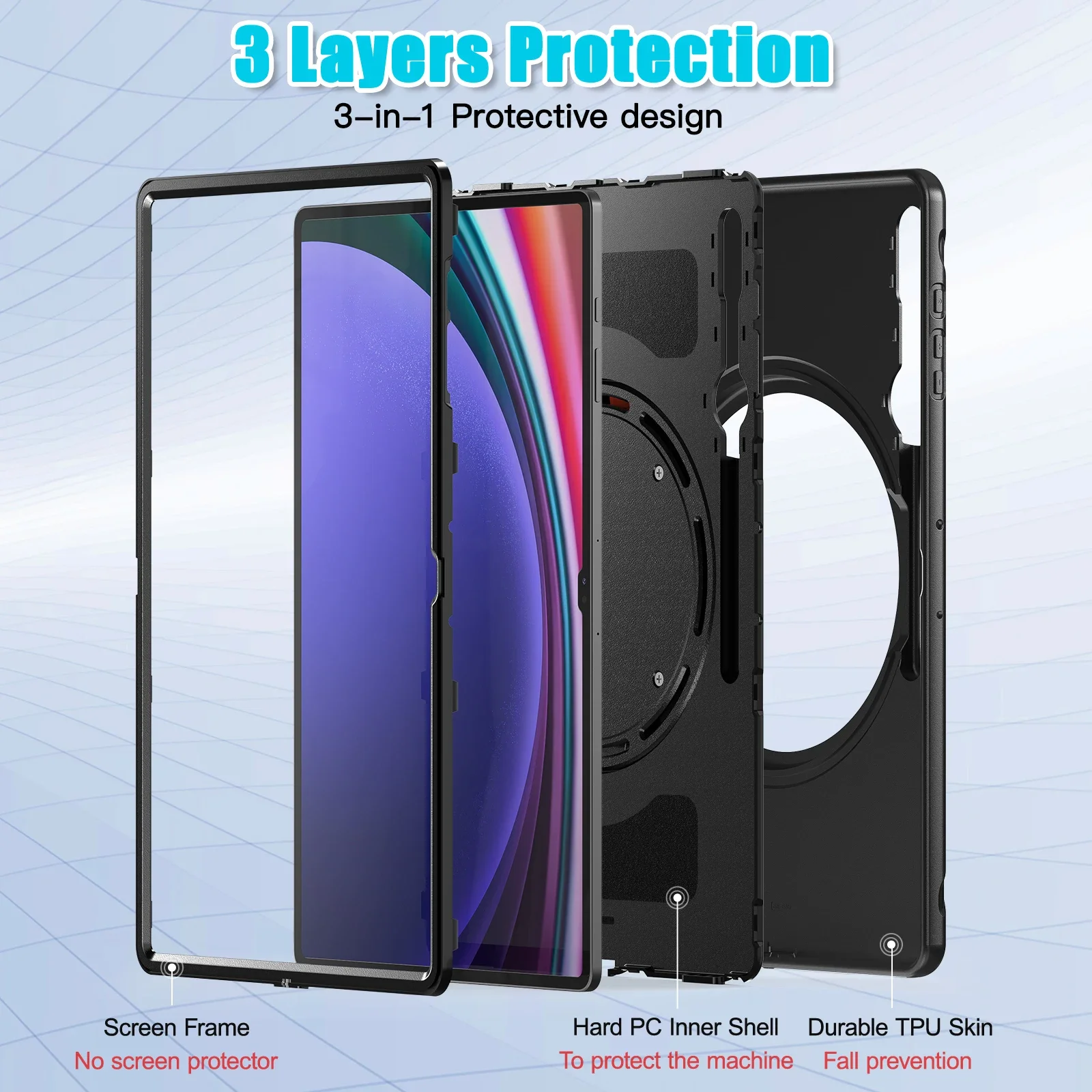 360 Rotating Case For Samsung Tab S10 S9 S8 Ultra SM-920 X926B X910 X916B X900 X906B 14.6
