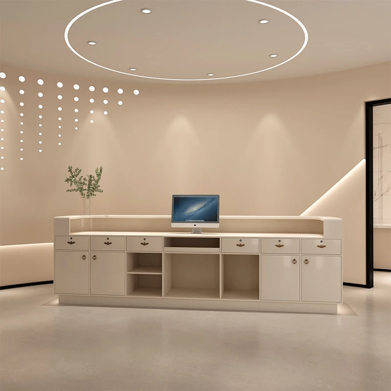 아크 의류점 미용실 바 체크아웃 페이지, 미용실 프론트 데스크 베이킹 페인트, 의료 미용 기업 접객 카운터