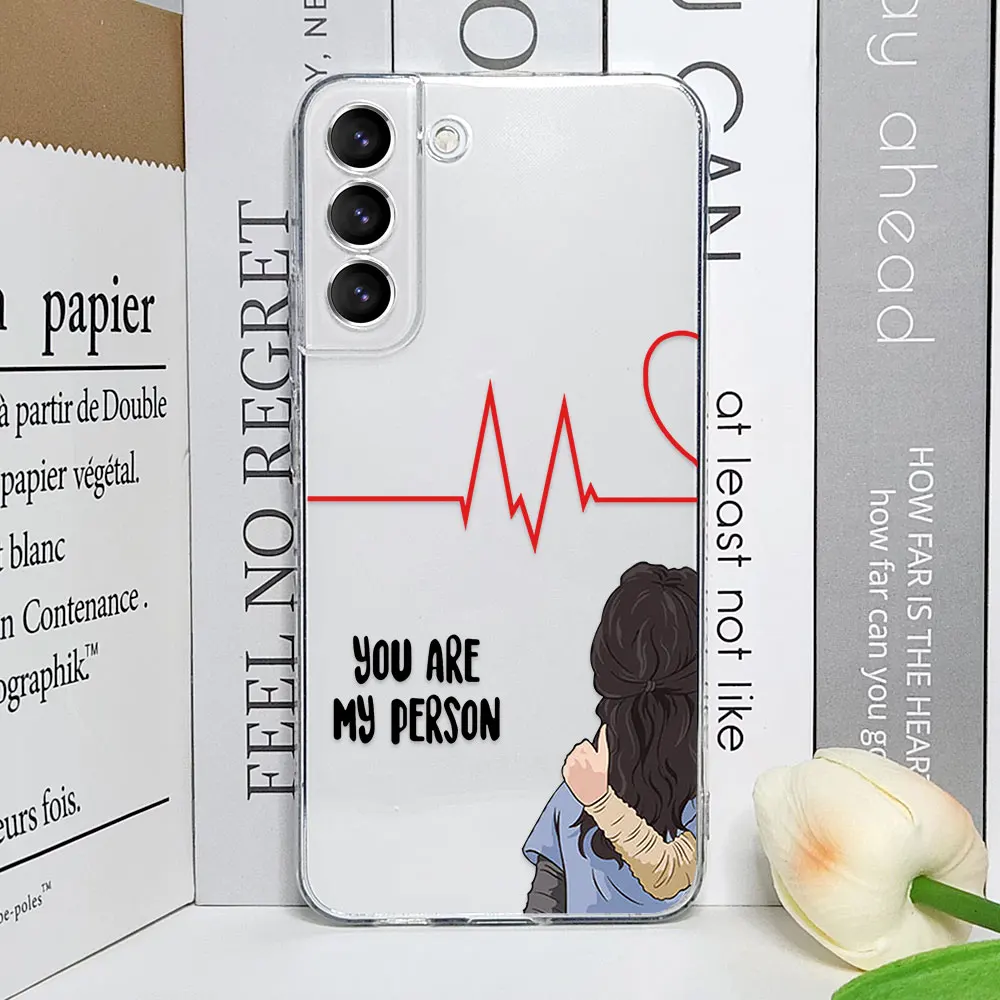 Cartoon Greys Anatomy You Are My Person Clear Phone Case for Samsung Galaxy S24 S23 Ultra S22 Plus S21 FE S20 Soft Covers Fundas