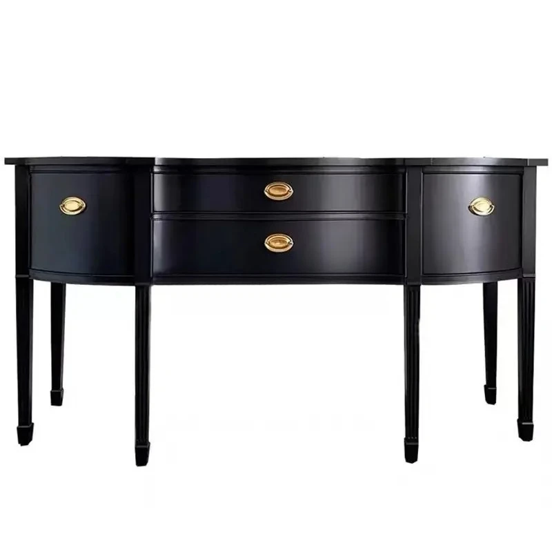 

French light luxury solid wood entrance table foyer locker neoclassical storage partition1225