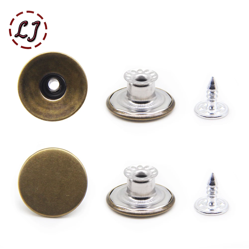 Jeans Buttons 10pcs/ lot 17mm Bronze Fashion Hollow Metal Brass Shank Button For Garment pants sewing clothes Accseeories