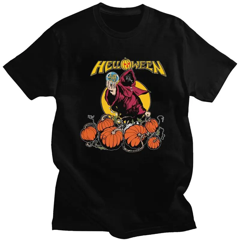 Custom Helloween Keeper Of The Seven Keys Part T Shirts Men 100% Cotton Tees Heavy Metal Rock Tshirts Short Sleeve T-shirt