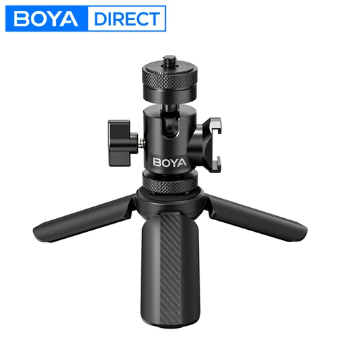 BOYA Magic Soporte para micrófono con trípode compacto para escritorio: estable y plegable para reuniones en streaming, podcasting y juegos
