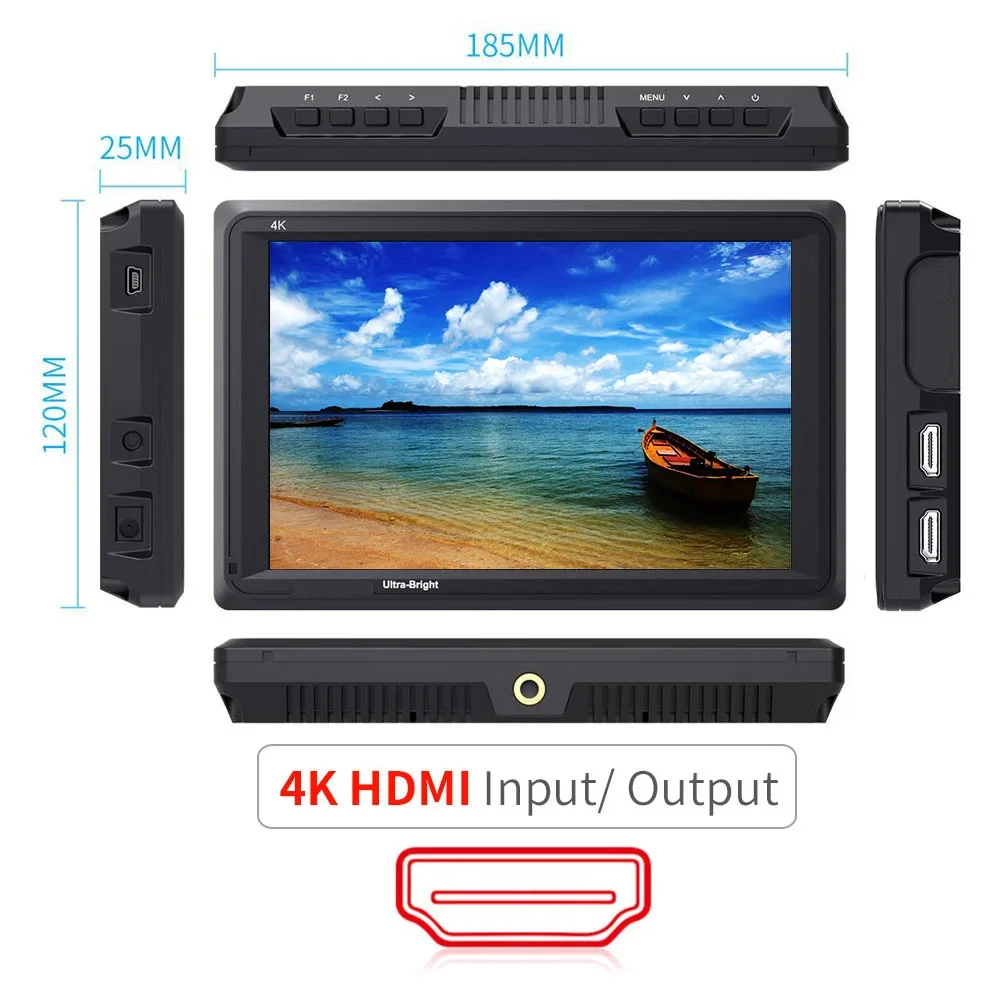 كاميرا Feelworld FW279 7 بوصة IPS 2200nits DSLR مراقب ميداني 4K HDMI FHD 1920x1200 LCD لـ Zhiyun Weebill Stablizer Shooting Vi