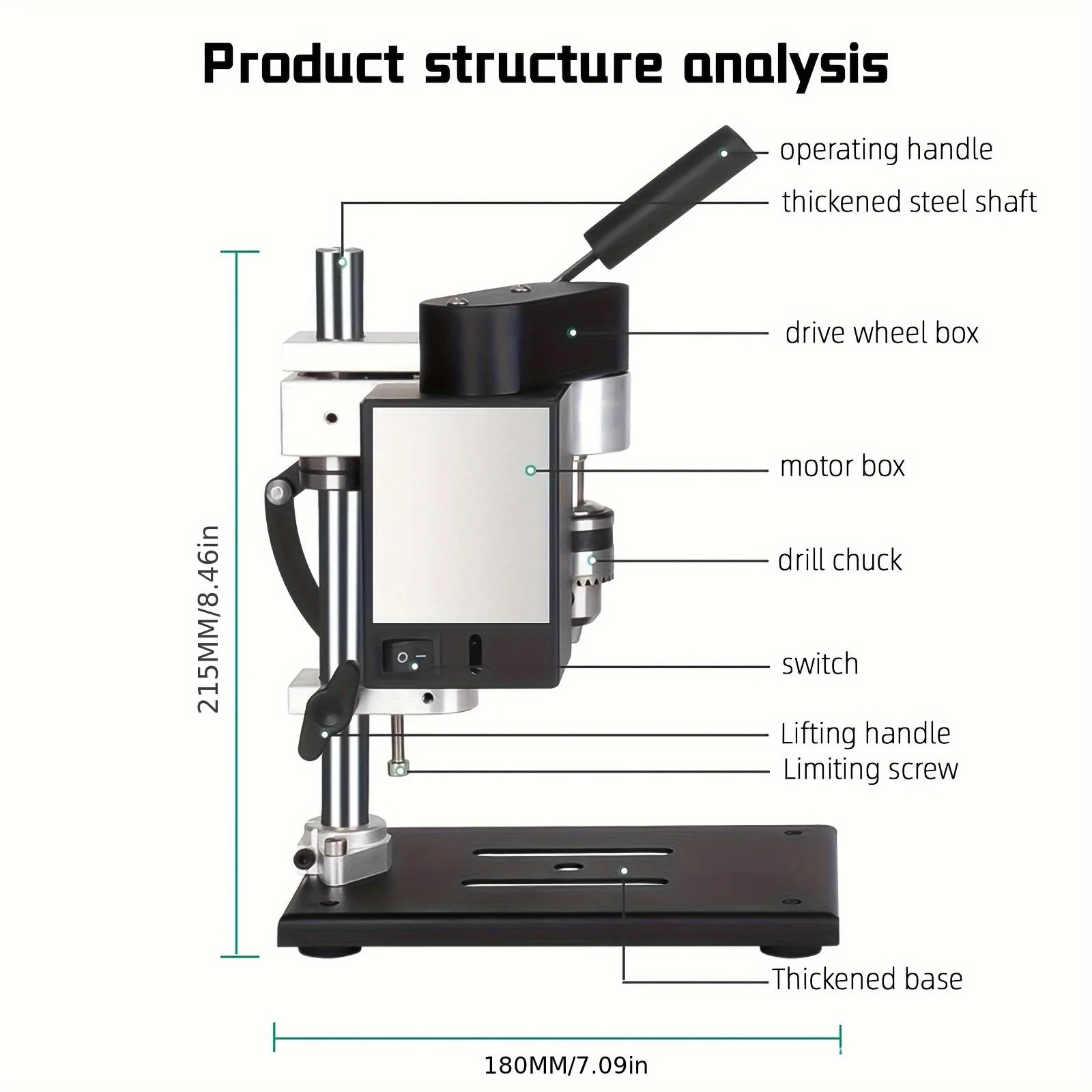 مثقاب كهربائي صغير طقم حامل الضغط 8000 دورة/دقيقة 7-Gear متغير السرعة آلة الحفر على سطح الطاولة مثقاب دقيق لتقوم بها بنفسك الحفر