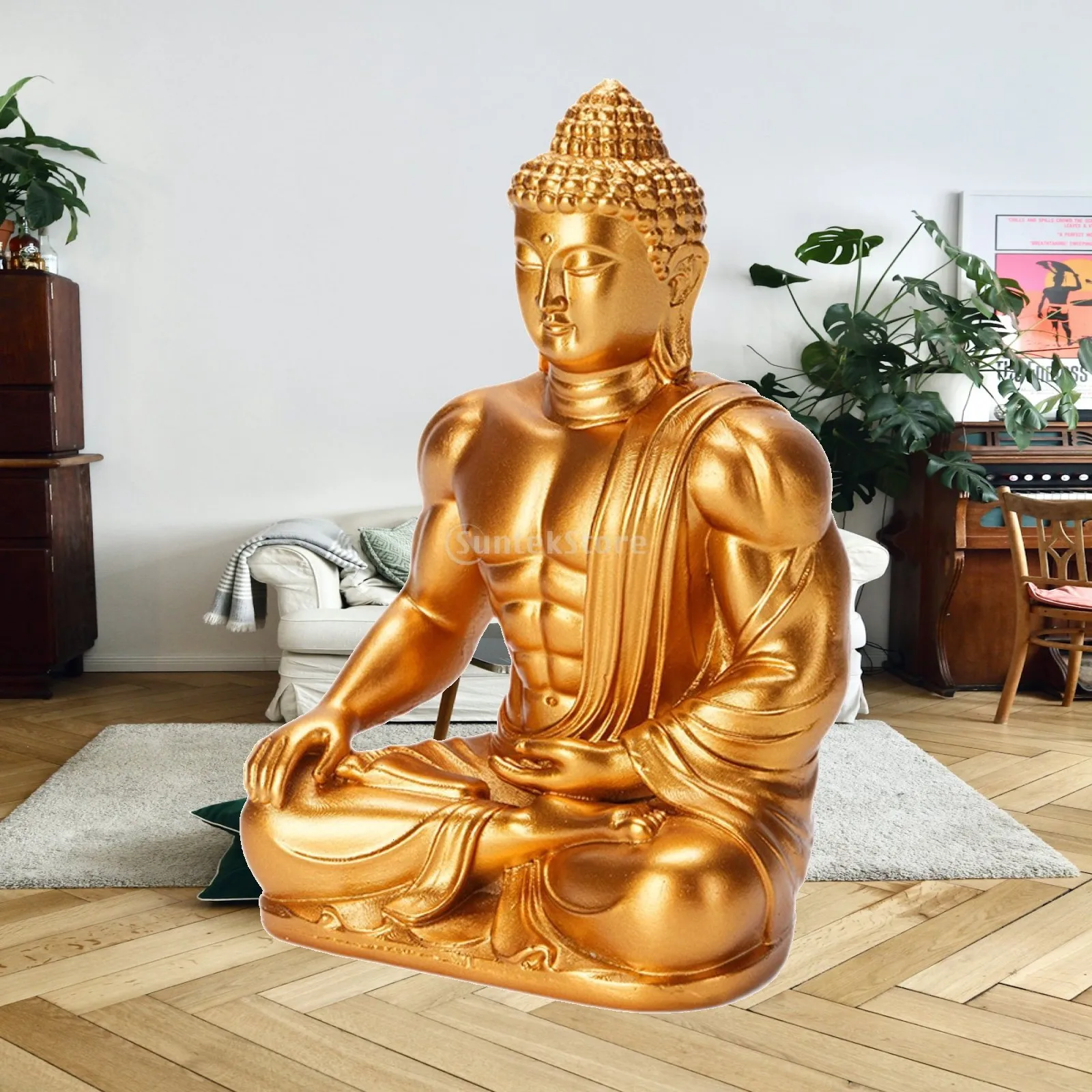 Resin Art Table - Resin Buddha Sculpture Muscular Figure Luxury