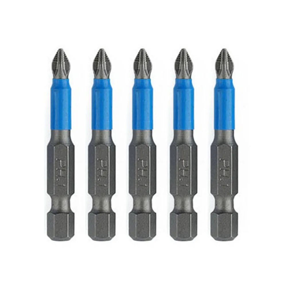 5pcs 50mm Anti Slip Screwdriver Electric Impact Bit PH1 PH2 PH3 PZ1 PZ2 PZ3 For 1/4inch Electric Hand Drill Screwdriver