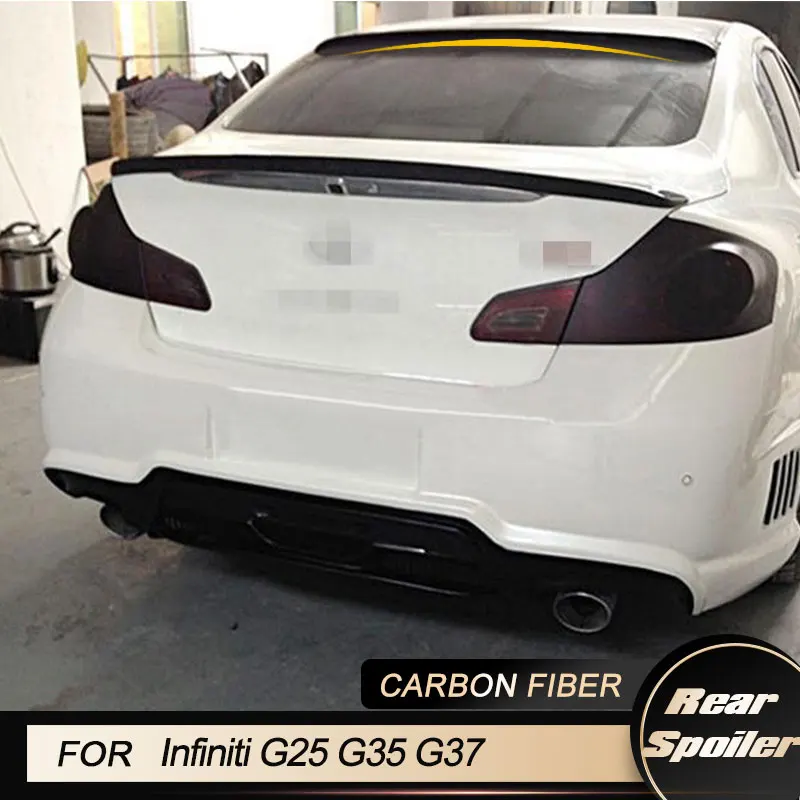 

Car Rear Roof Spoiler Wings for Infiniti G25 G35 G37 Sedan 4-Door 2009-2013 Racing Rear Trunk Spoiler Wing Lip Carbon Fiber