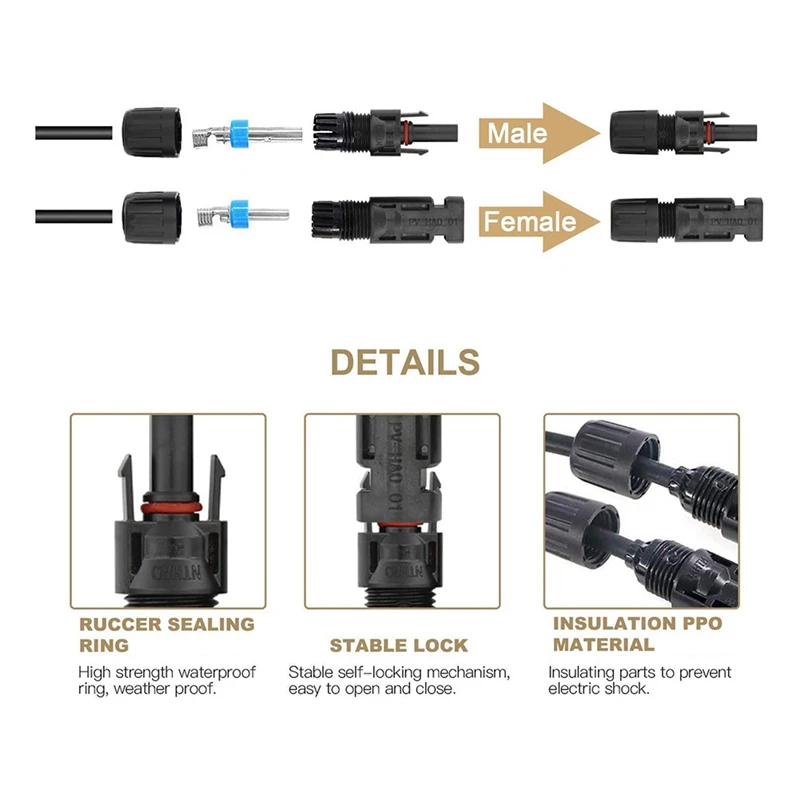 Kit de herramientas de prensado Solar para Panel Solar, Conector de montaje de Cable PV, llave inglesa K, 2,5/4,0/6.0mm²