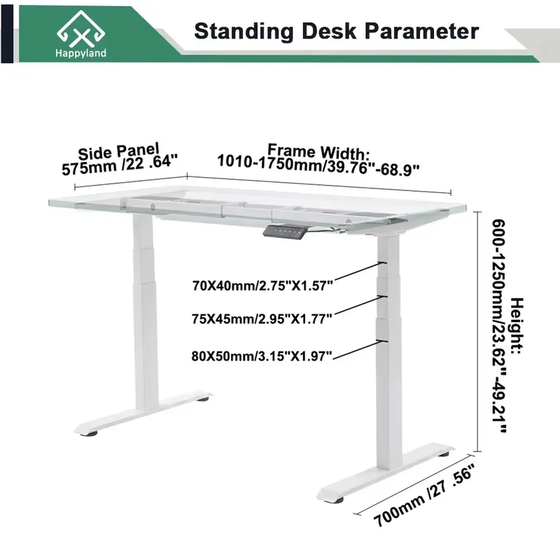 Electric Standing Desk Dual Motor Height Adjustable Sit Stand Workstation with Magnetic Cable Management Tray for Home Office
