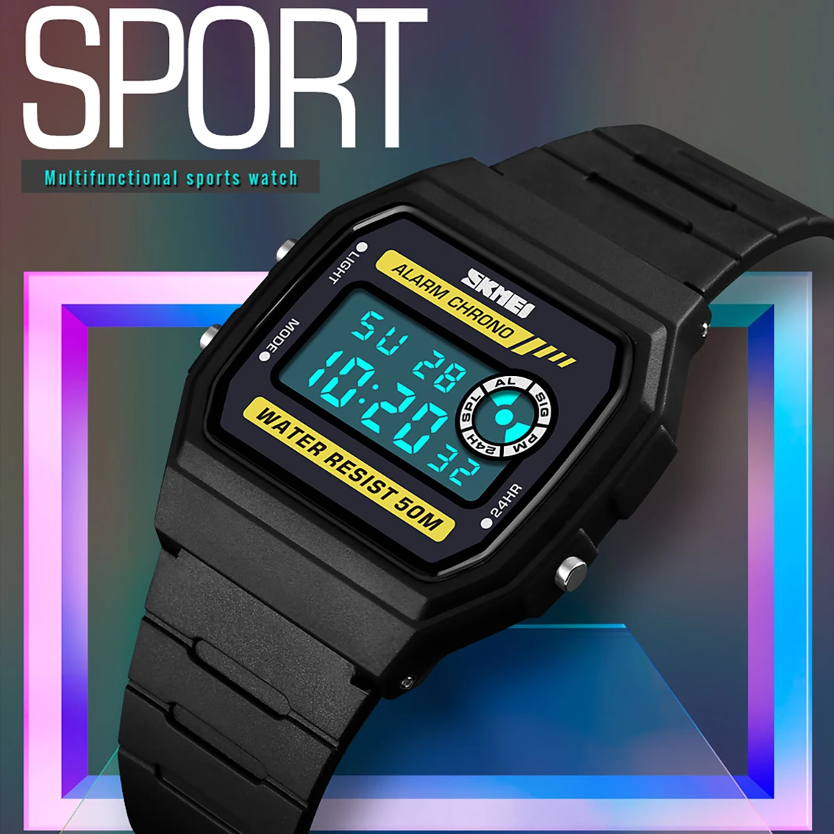 

Military Digital Wristwatch Sport Watches For Men Back Light Display Countdown Women Stopwatch Waterproof Date Clock