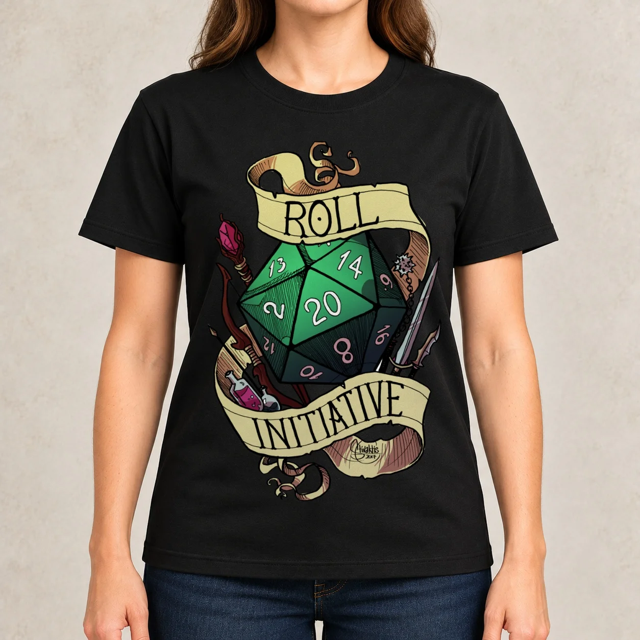 Roll Initiative Women T-Shirt summer top blanks sublime luxury designer clothing Women