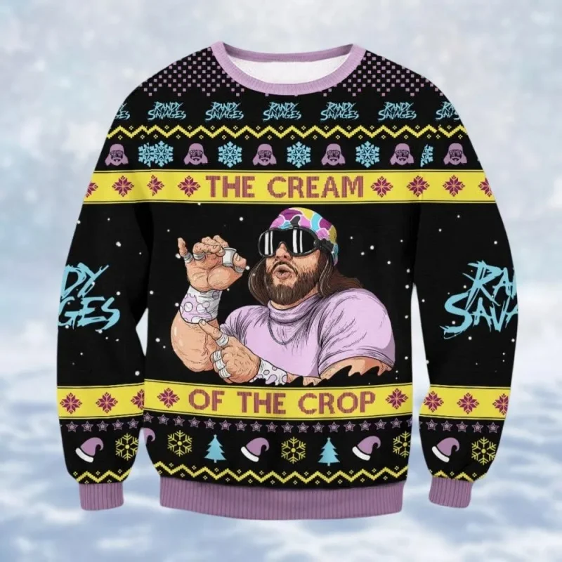 

3D Print Christmas Wrestling Sweatshirt For Men Women Purple Snowflakes Pattern Pullovers Casual Round Neck Long Sleeve Hoodies