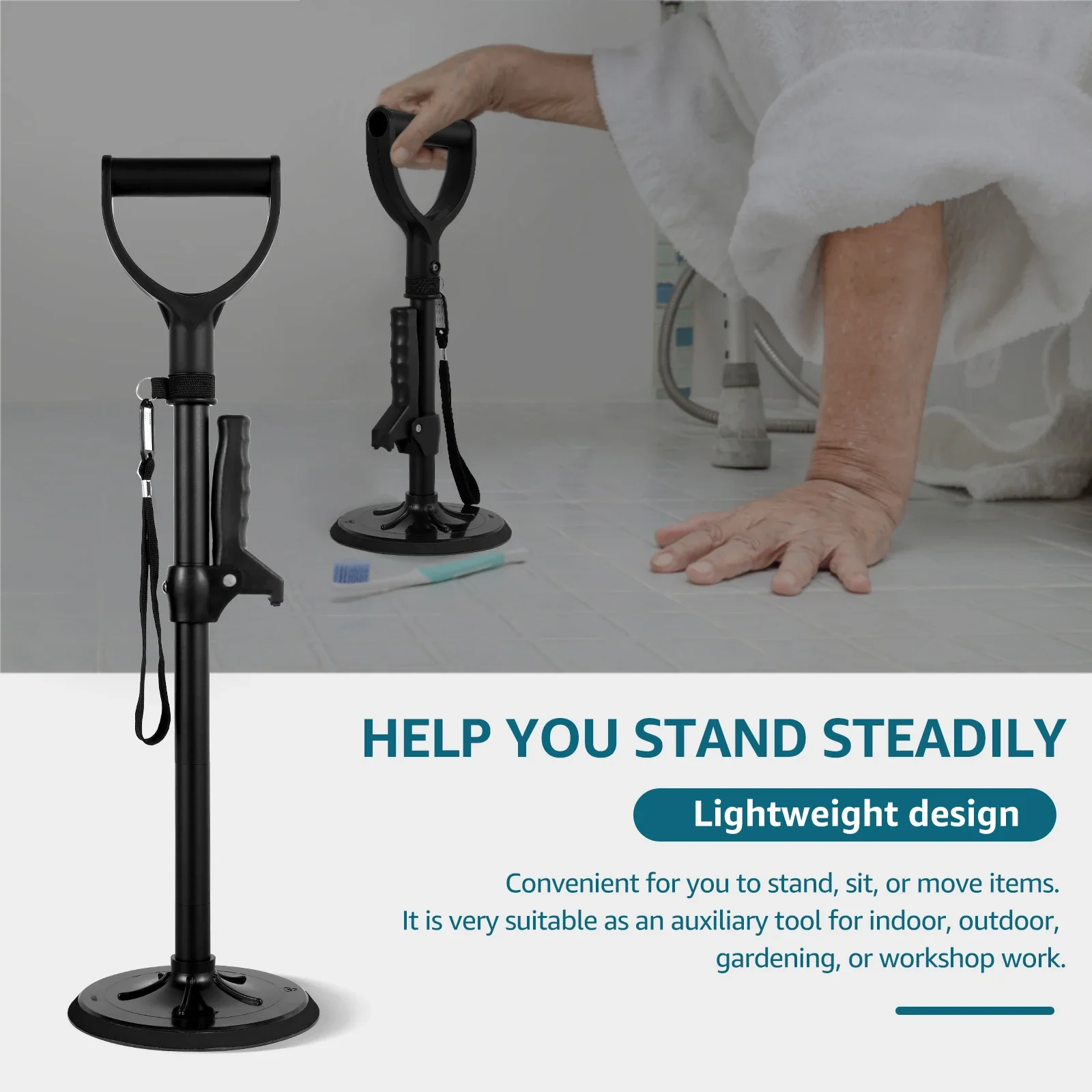 Height Adjustable Stand Assist Aid Non Slip Mobility Aids Tool Stand Assist Aid Easy to Use Mobility Aids Tool Safe for Elderly