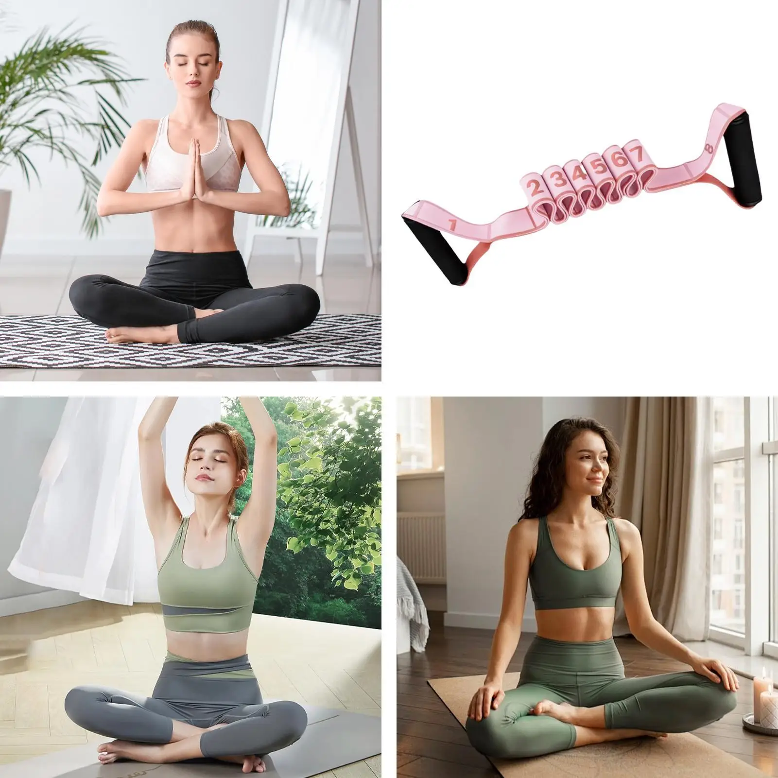 

Портативный набор эластичных лент для тренировок, 8 уровней нагрузки, аксессуары для фитнеса, оборудование для тренировок с сопротивлением для членов семьи и любителей фитнеса