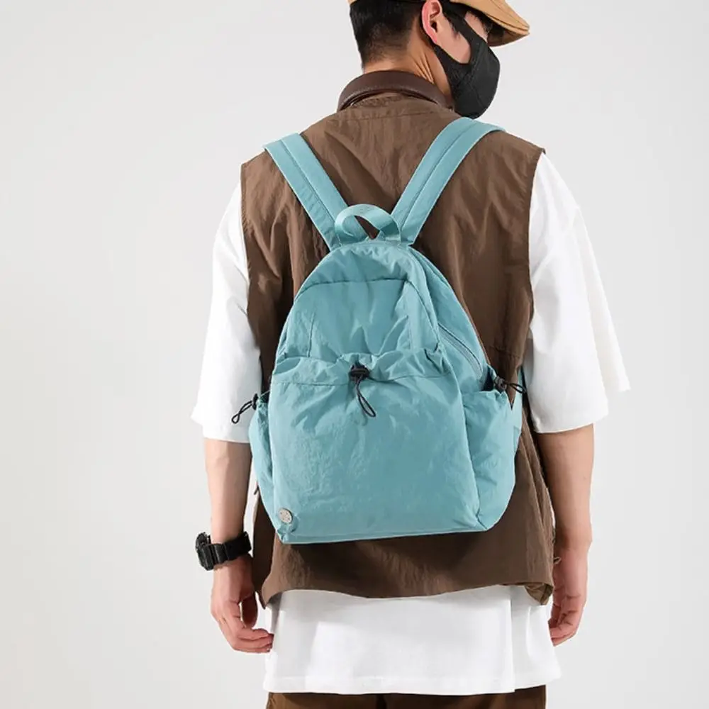 Zaino creativo con coulisse solido Zaino in nylon stile coreano per studenti Borsa da scuola Borsa a tracolla di grande capacità per esterni