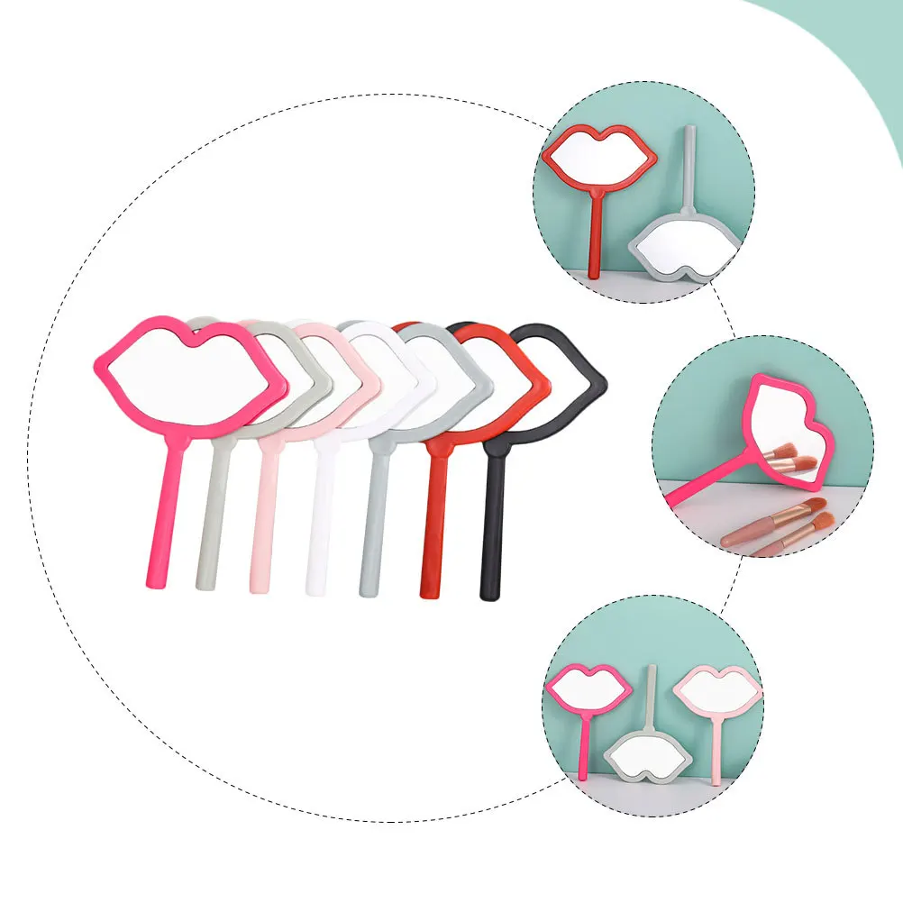 Miroir de maquillage à main, 7 pièces, Surface résistante à l'usure, Compact, léger, facile à transporter pour les voyages en plein air, Routine quotidienne