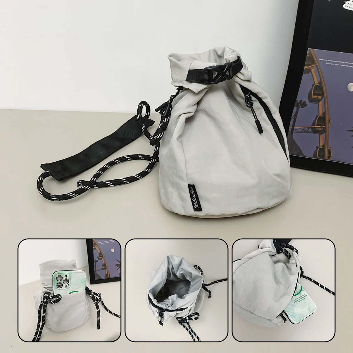 Japanese-Style Nylon Small Crossbody Bag Versatile Vertical Phone Bag Casual Simple Coin Purse Earphone Bag Women's Crossbody Fabric Bag Student
