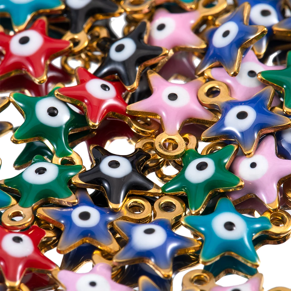 20 Stück Edelstahl Kleine Seestern Charms Fisch Anhänger Emaille DIY Schmuckherstellung Zubehör Erkenntnisse Ozean Halskette Ohrringe – Detail 19