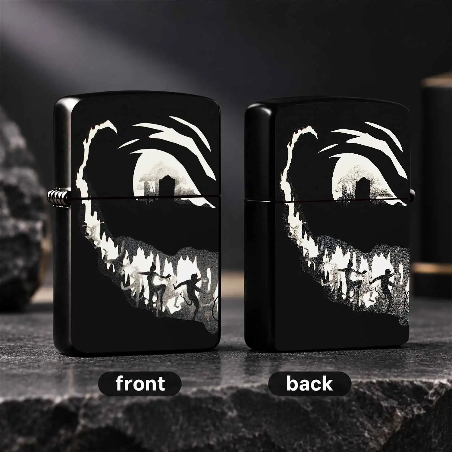 Creative Silhouette Art Lighter, Unique Dark Shadow Dance Ruin Pattern Design, Portable Stylish Ignition Tool For Daily Use, Distinctive Artistic Ornament, Ideal Gift For , Party, Camping And Various Scenario A Humorous And Interesting Ligh