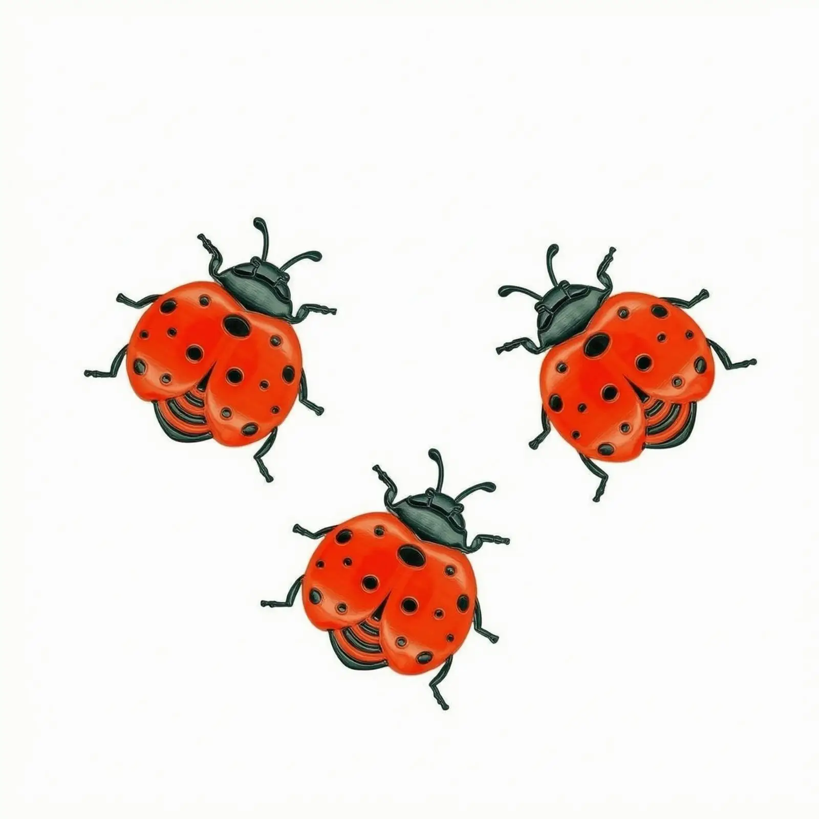 Iron Ladybug Wall Hanging Set 3 Piece Metal Garden Wall Decor for Outdoor Patio Porch Art