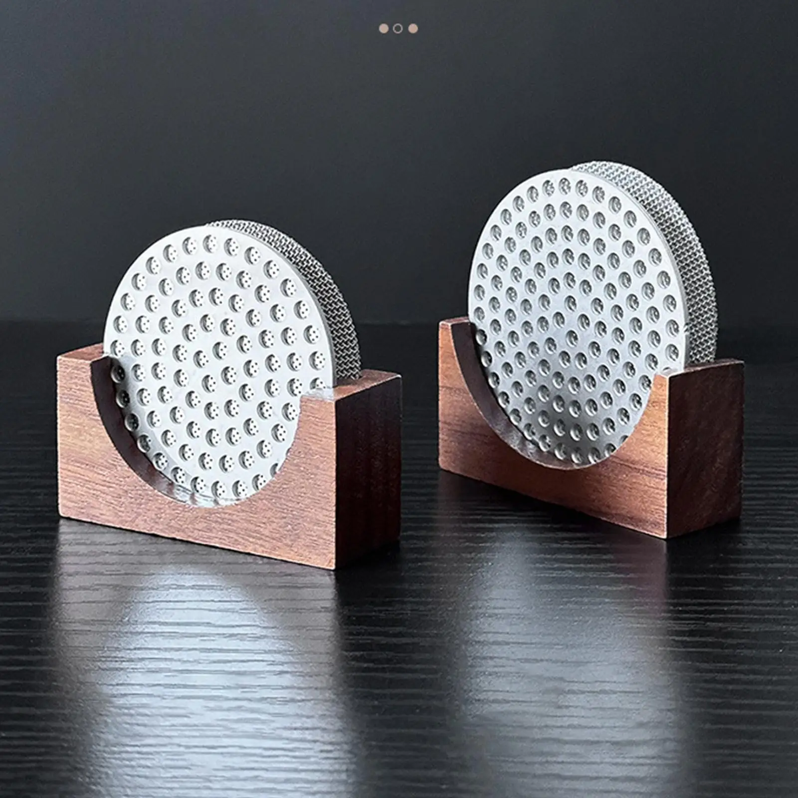 Barista Coffee Puck Screen Holder Wooden Stand for Espresso Filter Mesh Shower Screen Storage Portafilter Handle Organizer