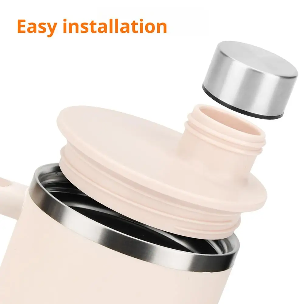 For Stanley Tumbler Lid Replacement Leakproof Food Grade High Temp Resistant One Hand Operation Easy Clean Reusable for Outdoor