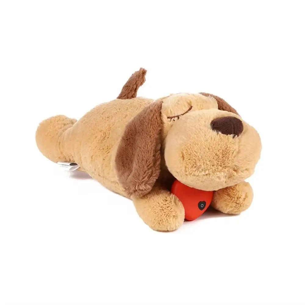 

Sleep Aid Dog Heartbeat Toy Anxiety Relief Behavioral Training Lying Dog Fidget Toy Soft Stuffed Animal Puppy Plush Doll