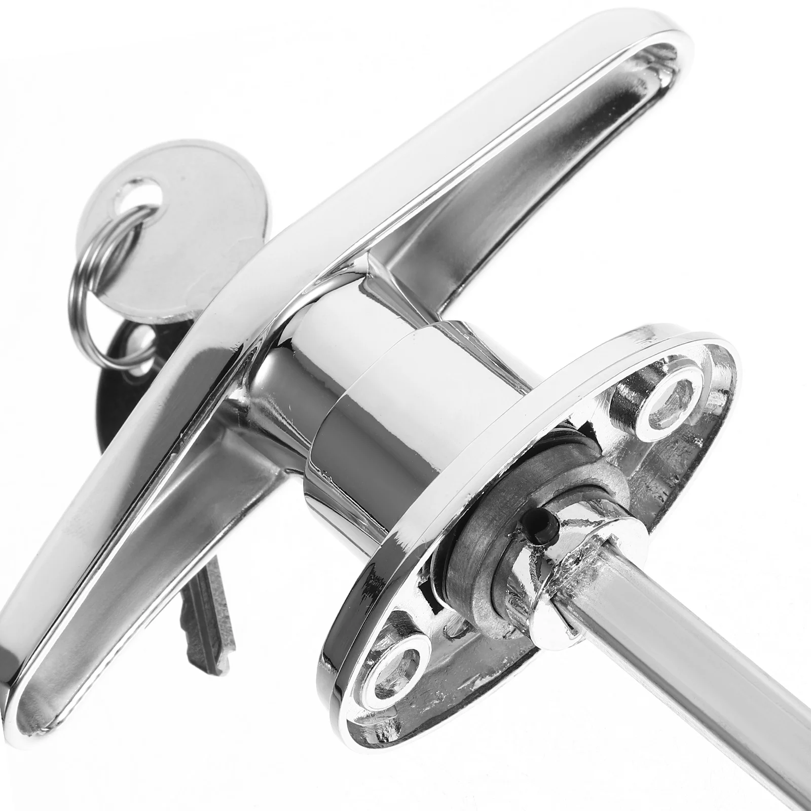 

Door Knob Lock T-Type Handle Durable Practical Lock for Bedroom Bathroom Door Replacement Accessory Easy Install Bright Finish