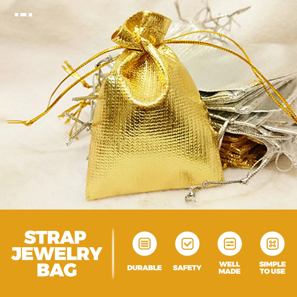 

100pcs Gift Bags Drawstring Jewelry Pouch Party Favor Bags Wedding C y Bag Lightweight Compact Size Versatile Use Halloween