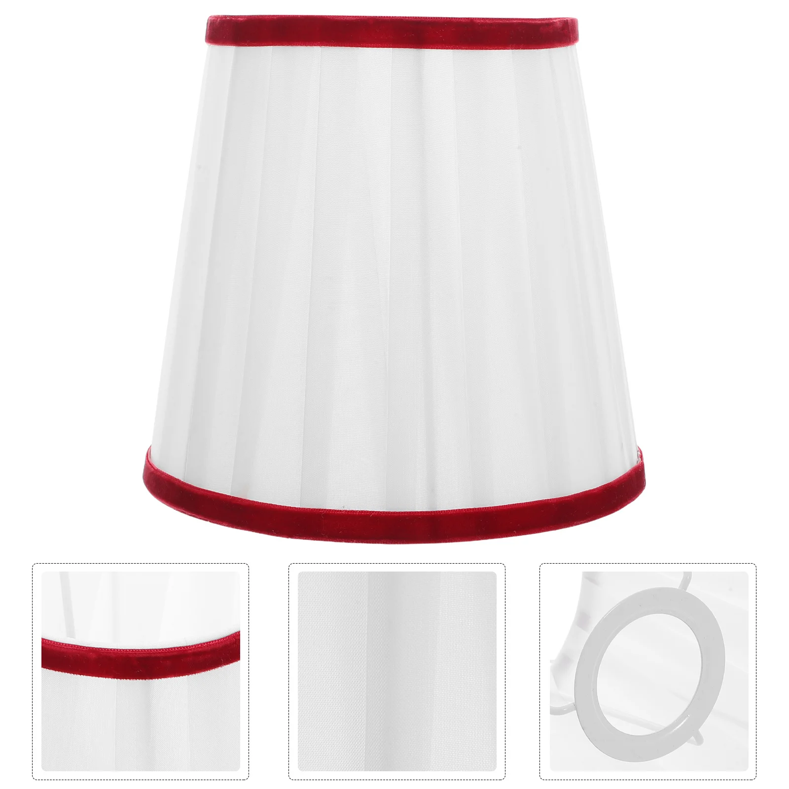 

Pleated Rustic Fabric Lampshade 17x16x12cm Table Lamp Cover Soft Light Shade Bedroom Living Room Hotel Decoration