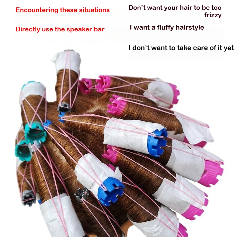 

12pcs /pack Cone Shape Hair Rollers Extra Thick Curling Bars Cold Perm Flexi Rods Hair Waver No Heat Fluffy Curly Hairs Styling