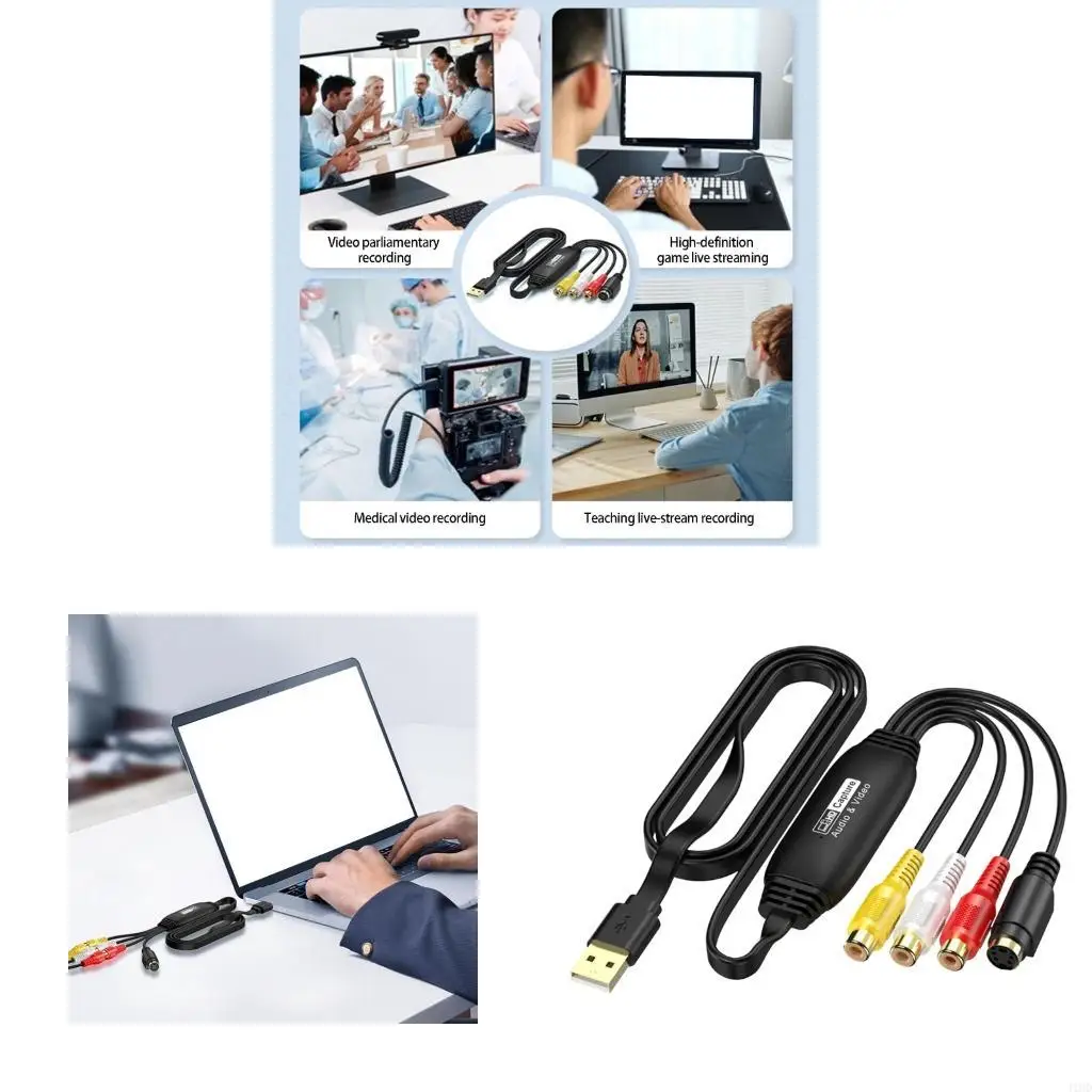 J1HD VHS To Digital Converter USB Video Sound Capturing Card USB Video Capturing Replacement for Home Entertainment Accessories