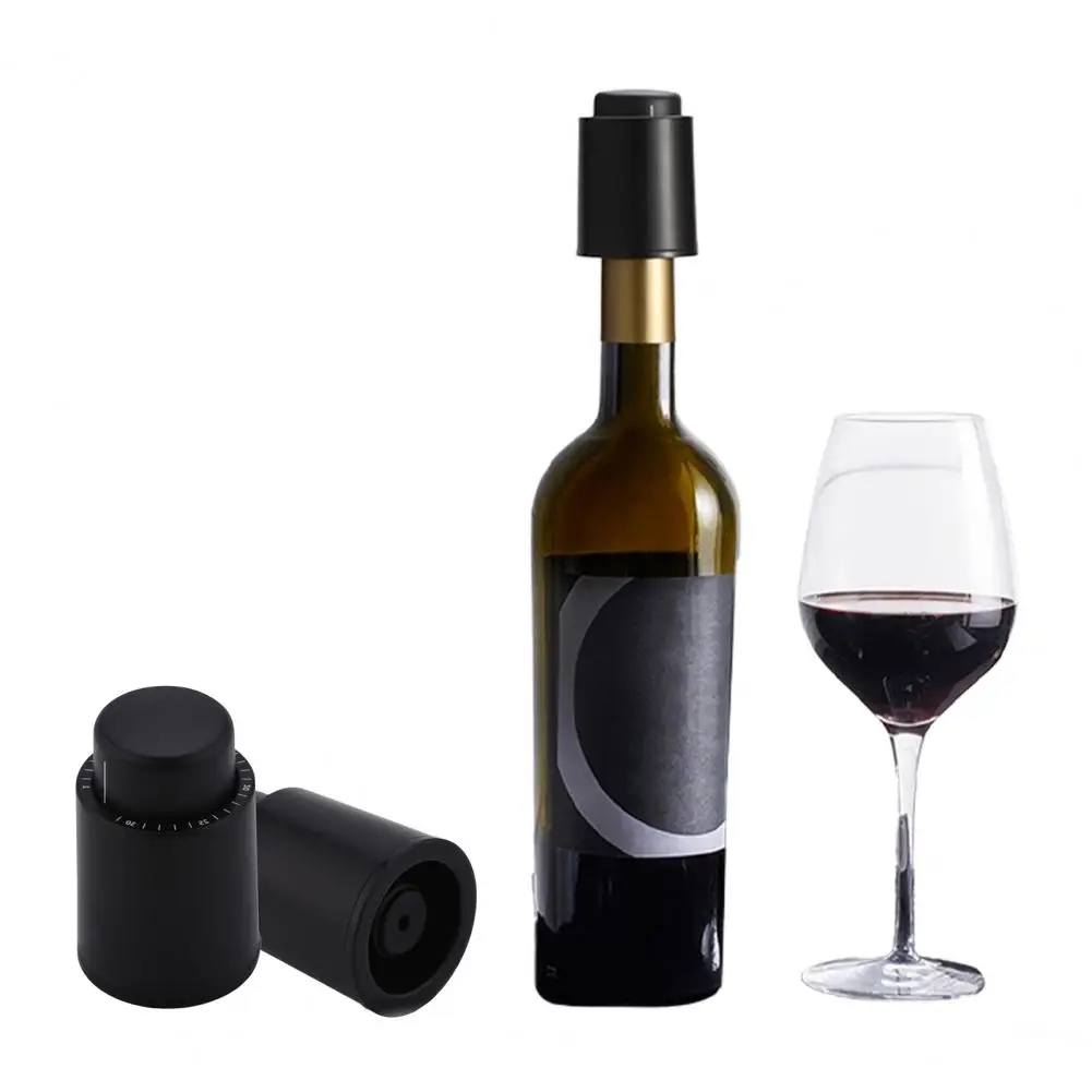 Wine Bottle Stopper 2-in-1 Vacuum Pump Wine Cork Bottle Sealer with Time Scale Record Wine Preserver for 14 Days Freshness