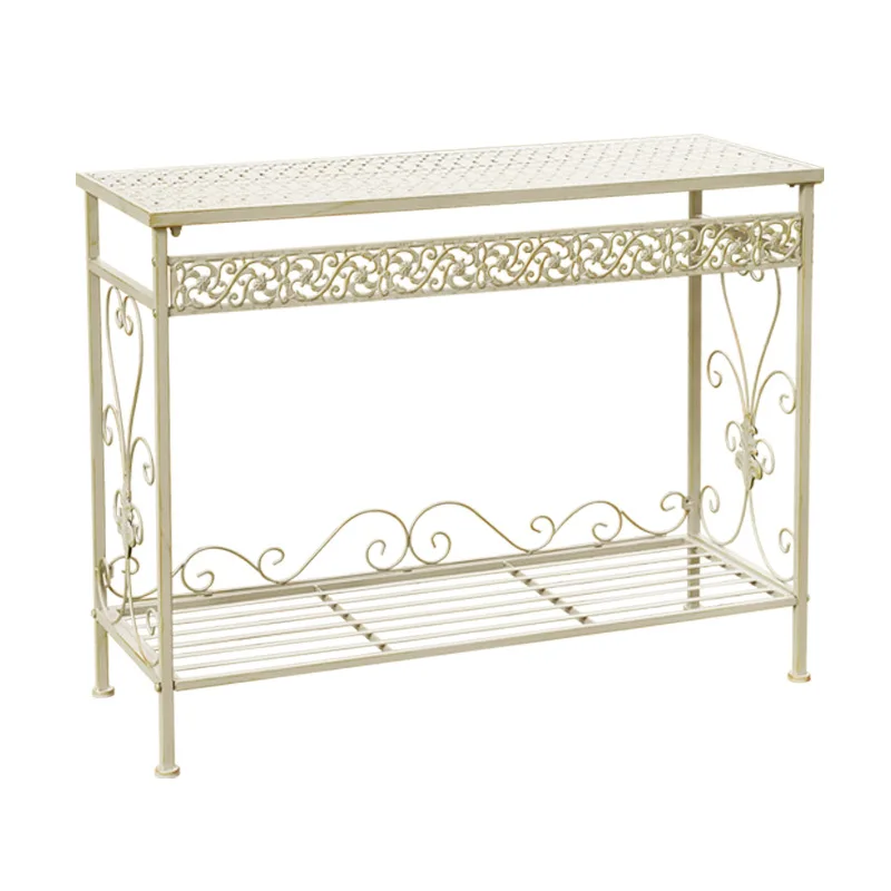 American outdoor terrace wrought iron flower rack balcony vintage multi-level storage rack courtyard planter rack floor garden