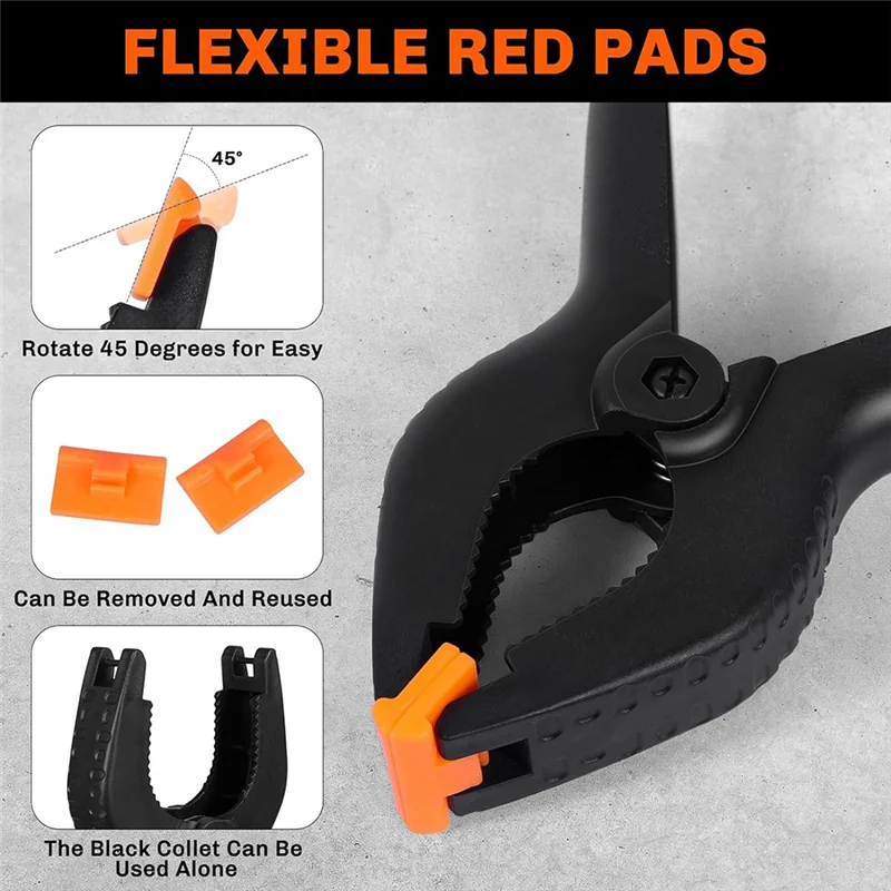 Braçadeiras de mola premium atualizadas de 10 peças, clipes resistentes PP em tamanhos variados 6,5 polegadas, 4,5 polegadas e 3,5 polegadas