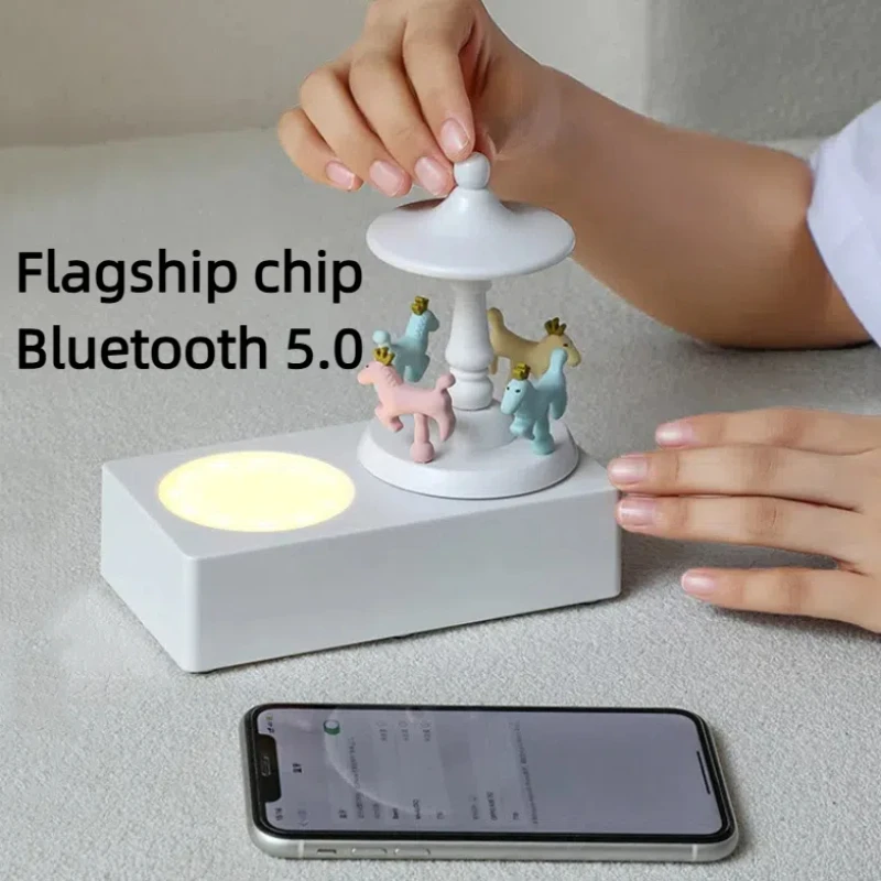 

Retro Carousel Caixa De Som Creative HI-FI High Resolution High Quality Wireless Bluetooth5.0Home Decor Atmosphere Light Speaker