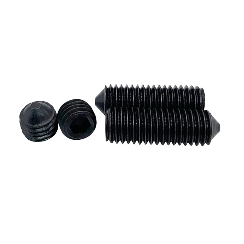 1000 pcs   Class 12.9 DIN914 Hexagon socket headless tip cone end set GB78 screws M2M2.5M3M4M5M6-M16