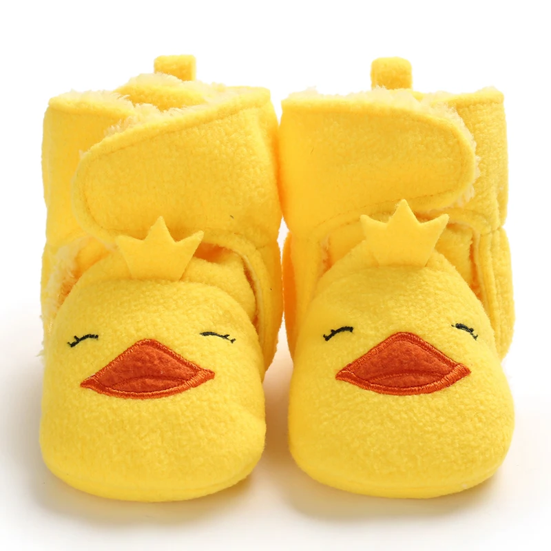 Winter baby's small animal shaped cloth soled cotton shoes with warm and plush thick Velcro baby's walking cotton shoes