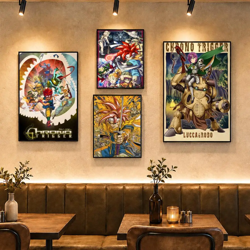 Classic RPG C-Chrono TriggerS Poster Vintage Retro Anime Poster Stickers Peel and Stick Wall Art Home Decor