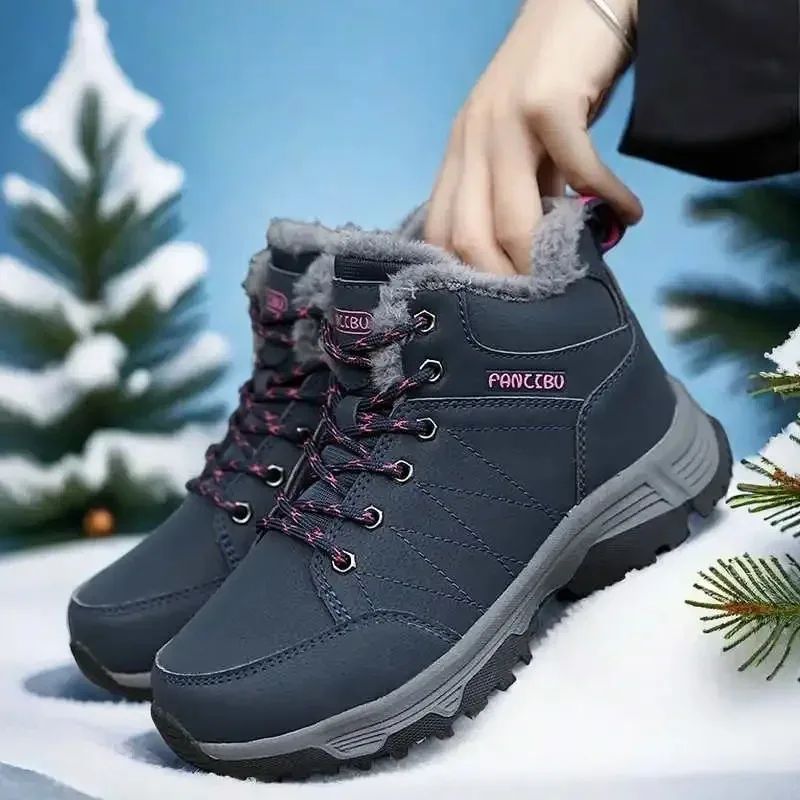 

Winter Men Boots Thicken Plush Warm Snow Boot Fashion High-top Cotton Shoes Outdoor Nonslip Platform Boots Winter Casual Sneaker
