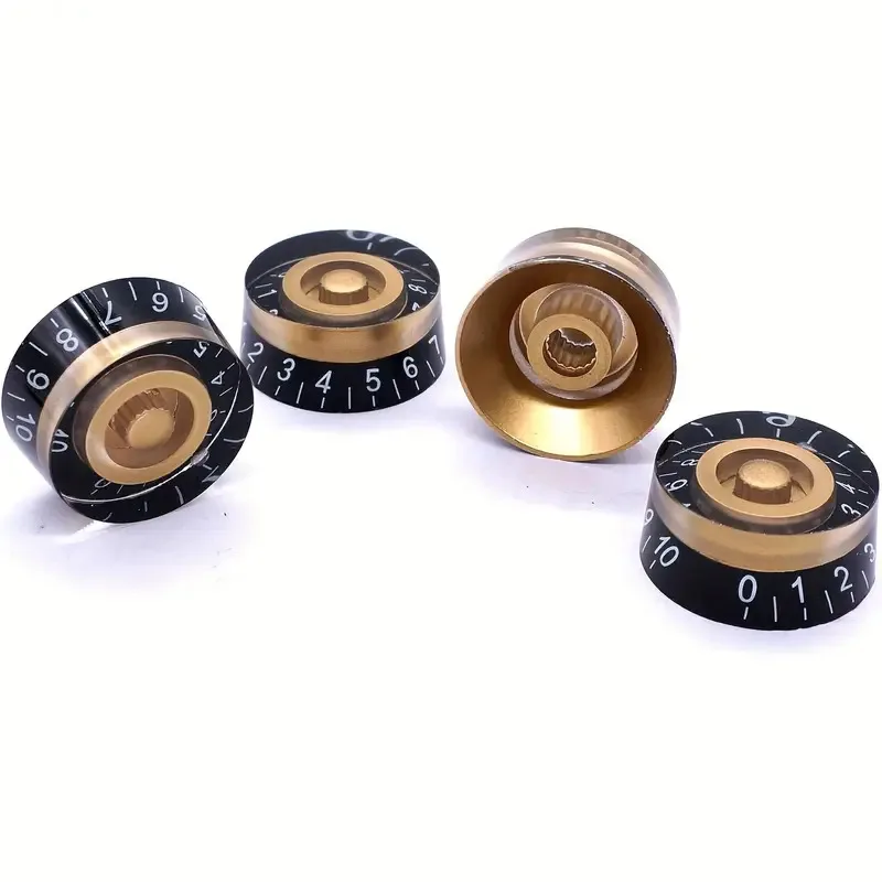 Electric Guitar Speed Knob Transparent Gold Paint Volume/Tone Knob, Potentiometer Knob Cap for Electric Bass Guitar Accessories
