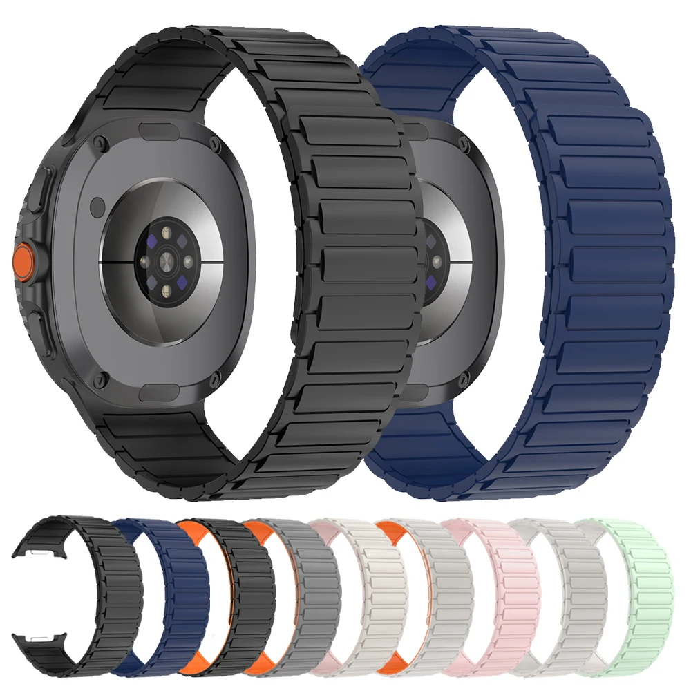 Magnetic Loop Strap for Samsung Galaxy Watch 9 8 40mm 44mm No Gaps Silicone Bracelet Galaxy Watch 8 Classic 46mm Sport Watchband