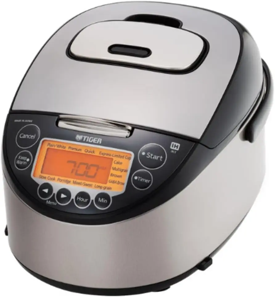 Tiger JKT-D Multi-Functional Induction Heating (IH) Electric Rice Cooker with 12 Cooking Settings (Silver Black)