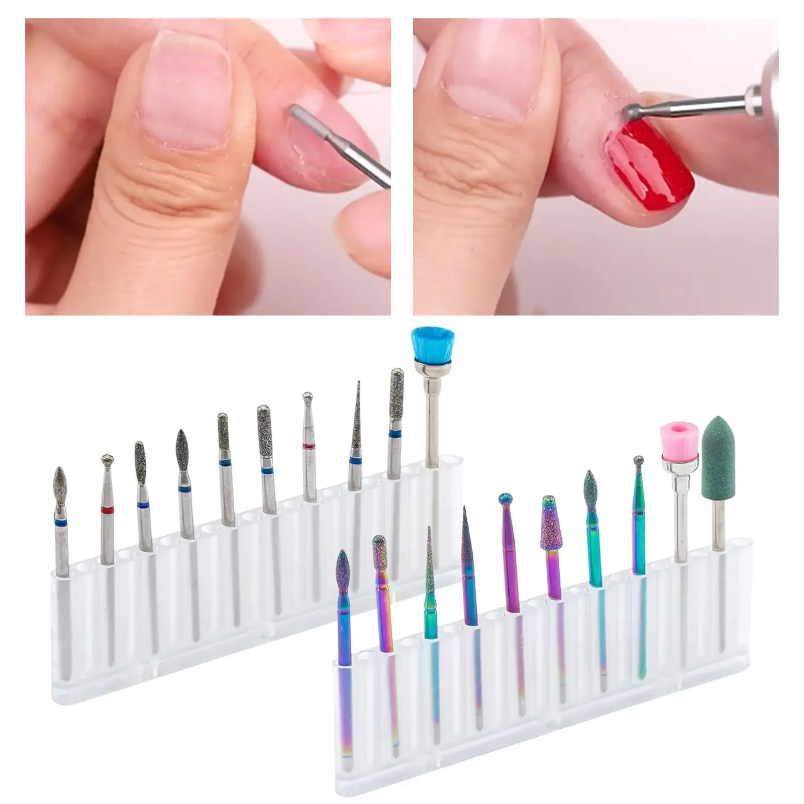 Набор сверл для ногтей, 10 шт., акриловый гель для ногтей, педикюр, пилочка для ногтей, салон