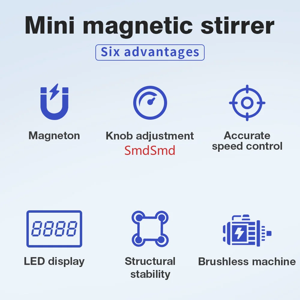 Lab Mini Magnetic Stirrer Laboratory Magnetic Mixer With Stir Bar 3000ml 5000ml Liquid Mixer EU Plug Portable Stirrer Plate
