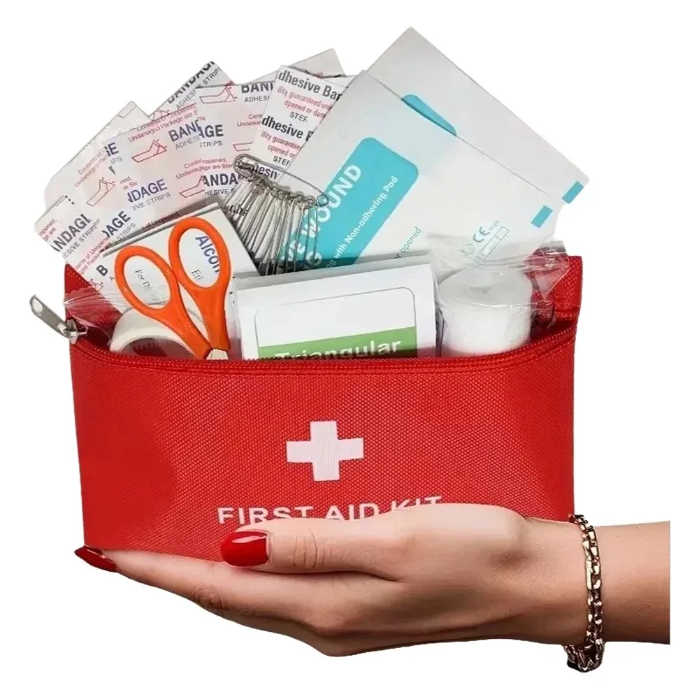 142pcs First Aid Kit Outdoor Emergency Set Waterproof Medical Bag for Travel Cycling Hiking Backpacking Camping Car Motorcycle